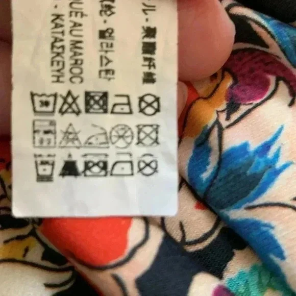 Zara fit and flare dress w high collar and back tie. Raw hem. Gorgeous colors. - Picture 9 of 9